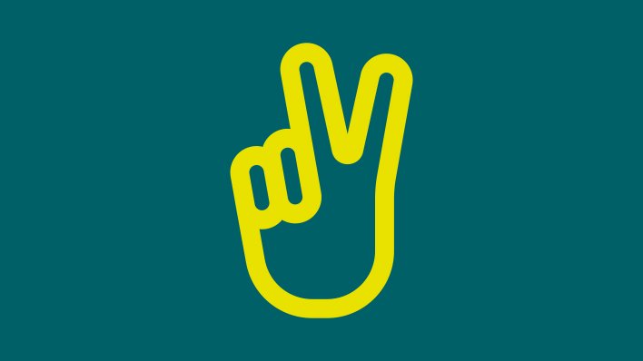Icon von einer Hand, die das Victory-Zeichen macht